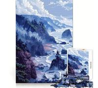 Pacific Cliffs Pixel Art Teenager Jigsaw Puzzles 1000 Pieces Smart Training Light Recreation Flawless Cut Festive Surprise size 38x52cm