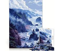 Pacific Cliffs Pixel Art Teenagers Puzzles 1000 Piece Jigsaws Logical Think Easy Enjoyment Seamless Lock Seasonal Gift size 50x75cm