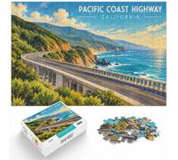 Pacific Coast Highway Art Adult Jigsaw Puzzle 1000pcs (70x50cm) Challenge | For the Christmas break, this adult jigsaw puzzle with 1000 pieces turns winter downtime into puzzle time.