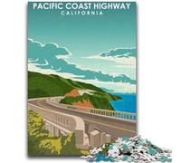 Pacific Coast Highway Art Jigsaw Puzzles for Teenagers 1000 Jigsaws, Family Fun Games Fun at Home Activities, Birthday Present, Travel Gifts 1000pcs(26x38cm)