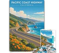 Pacific Coast Highway Art Wood Puzzle, Adult Jigsaw, 1000 Pieces