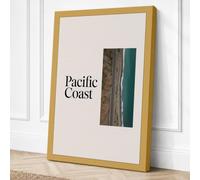 Pacific Coast Minimalist Canvas Wall Art Print 24x16 Inch