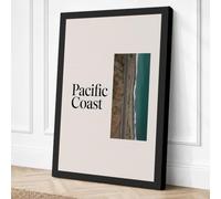Pacific Coast Minimalist Canvas Wall Art Print 24x16 Inch (61 x 41 cm)