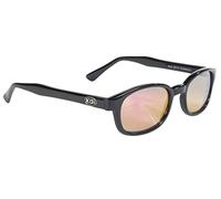 Pacific Coast Original KD's Biker Sunglasses (Black Frame/Clear Colored Mirror Lens)