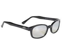 Pacific Coast Original KD's Biker Sunglasses (Black Frame/Clear Silver Mirror Lens)