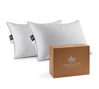 Pacific Coast Pillows Queen Size Set of 2, Goose Feather and Down Pillow for Sleeping, Hotel Collection Bed Pillows for Side Sleepers and Back Sleeper