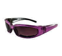 Pacific Coast Sunglasses Chix Rally Padded Motorcycle Sunglasses Translucent Purple/Black Frames Gradient Smoke Lens