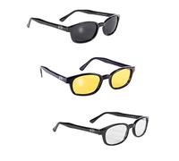 Pacific Coast Original KD's Biker Sunglasses 3-pack Smoke, Yellow and Clear Lenses