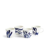Pacific Coral Mug Mixed Patterns Blue, Set of 4