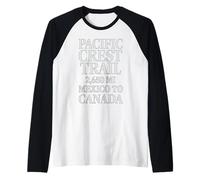 Pacific Crest Trail 2650 Miles Mexico to Canada Minimal Hike Raglan Baseball Tee