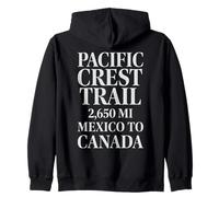 Pacific Crest Trail 2650 Miles Mexico to Canada Minimal Hike Zip Hoodie