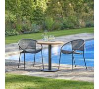 Pacific Dakota 2Seater Rattan Effect Garden Bistro Set-Black