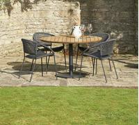 Pacific Lifestyle Dakota Black Outdoor 4 Seater Dining Set, Black