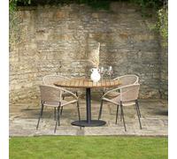 Pacific Lifestyle Dakota Natural Wheat Outdoor 4 Seater Dining Set, Cream