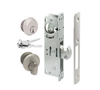 Pacific Doorware Storefront Door Mortise Lock Hook Deadbolt & Cylinder Combo Adams Rite Cam in Aluminum (1-1/8 Backset)