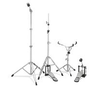 Pacific Drums 300 Series Lightweight 4-Piece Hardware Pack, Chrome | A streamlined, double-braced 4-piece hardware setup for early drummers