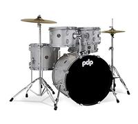 Pacific Drums Center Stage 5-Piece Drum Kit, 20" Bass Drum, Diamond White Sparkle, Finish Ply