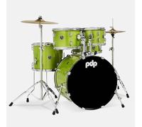 Pacific Drums Center Stage 5-Piece Drum Kit, 20" x 15" Bass Drum, Electric Green