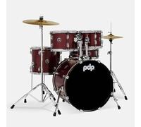 Pacific Drums Center Stage 5-Piece Drum Kit, 20" x 15" Bass Drum, Ruby Red Spark