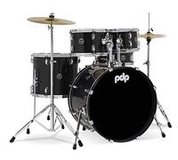 Pacific Drums Center Stage 5-Piece Drum Kit, 22" Bass Drum, Iridescent Black Sparkle, inc. Hardware, Cymbals & Throne, Finish Ply | Features 100% poplar shells