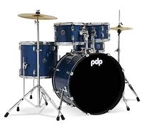Pacific Drums Center Stage 5-Piece Drum Kit, 22" Bass Drum, Royal Blue Sparkle, inc. Hardware, Cymbals & Throne, Finish Ply | Features 100% poplar shells