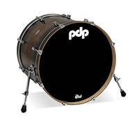 Pacific Drums Concept Maple Bass Drum, 22" x 18", Walnut to Charcoal Burst, Exotic