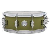 Pacific Drums Concept Maple Snare, 14" x 5.5", Satin Olive Finish Ply | Features a 10-ply European Maple shell and high-end DW drum hardware