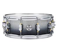 Pacific Drums Concept Maple Snare, 14" x 5.5", Silver to Black Sparkle Fade Lacquer | Features a 10-ply European Maple shell and high-end DW drum hardware