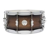 Pacific Drums Concept Maple Snare Drum, 14" x 6.5", Satin Charcoal Burst Lacquer | Features a 10-ply European Maple shell and high-end DW drum hardware
