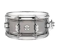 Pacific Drums Concept Series Metal Snare, 13" x 6.5" Black Nickel Over Steel | Features a 1mm-thick, dual-beaded, rolled-steel shell with black nickel finish