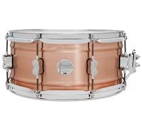 Pacific Drums Concept Series Metal Snare, 14" x 6.5", 1.2mm Natural Satin Brushed Copper | A rolled copper shell with darker tone and a brushed exterior