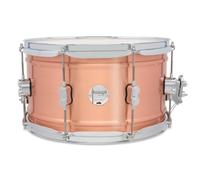 Pacific Drums Concept Series Metal Snare, 14" x 8", Brushed Copper, 1.2mm, Natural Satin | A rolled copper shell with darker tone and a brushed exterior