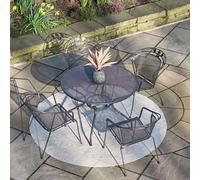 Pacific Elegance 4 Seater Metal Patio Set - Grey