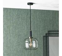Ruma Minimalist Industrial Glass Pendant Light Industrial Hanging Ceiling Light in Black Ruma Black
