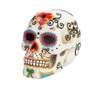 Pacific Giftware 5.5 Inch Multicolor Patterned Day of The Dead Skull Statue Figurine