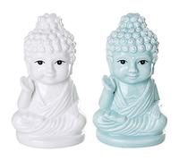 Pacific Giftware Ceramic Salt and Pepper Shaker Set, Buddha Sitting on Lotus Position, Kitchen Decor, White, 2 Pieces