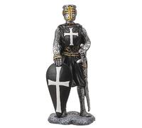 Pacific Giftware Crusader with Shield Figurine, 8.63-inch Height, Cold Cast Resin, Table Decoration