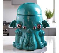 Pacific Giftware Cthulhu Kraken Turquoise Ceramic Cookie Jar Decorative Kitchen Storage