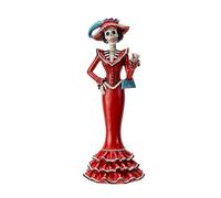 Pacific Giftware D.O.D Red Catrina- Lady in Red, Proper Lady, Large DOD Figurine, Dia De Los Muertos Catrina-Roja
