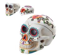 Pacific Giftware Day of The Dead Themed Skull Resin Ashtray, White