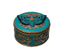 Pacific Giftware Death Moth Keepsake Box Mystical Skull and Winged Design Jewelry Box on Turquoise Resin Ideal for Gothic Decor