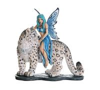 Pacific Giftware Decorative Companion Fairy Hima with Snow Leopard Collectible Decorative Statue 8H
