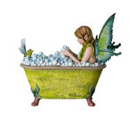 Pacific Giftware Enchanting Frog Fairy Gossiping with Fairy in Bubble Bath Sculpture 7.5 Inch Length Collectible Figurine by Amy Brown Fantasy Art