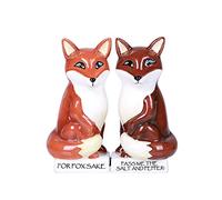 Pacific Giftware For Fox Sake Foxes Ceramic Salt and Pepper Shakers (Magnetic, 3 1/2'' H, Multicolor, 0.34 pounds, 2 pieces)