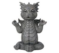 Pacific Giftware Garden Dragon Meditation Inner Peace Yoga Decorative Garden Accent Sculpture Stone Finish 10 Inch Tall