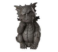 Pacific Giftware Garden Dragon Thinker Dragon Garden Display Decorative Accent Sculpture Stone Finish 10 Inch Tall