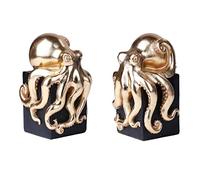 Pacific Giftware Golden Octopus Resin Figurine Bookend Set