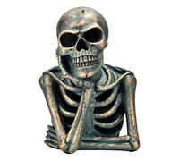Pacific Giftware LED Skeleton Thinking Listening Pose Resin Collectible Figurine 9.84” Tall