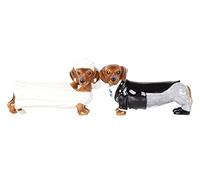 Pacific Giftware Lovely Wedding Bride and Groom Doxies Salt and Pepper Shaker Set Cute Dachshund Wiener Dog Tabletop Decoration SP Set