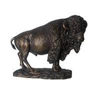 Pacific Giftware Majestic Bison Statue Large Cold Cast Bronze Sculpture of American Buffalo for Western and Rustic Nature Themed Home Decor 14.75" L x 12" H